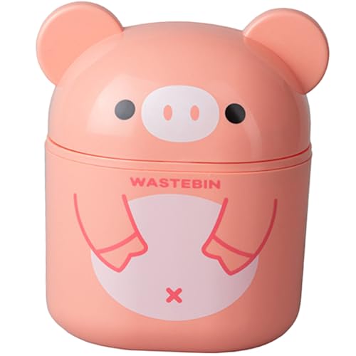 DECOMELODY Kleiner Tischmülleimer mit Deckel Plastik abfalleimer für Büro Schlafzimmer und Wohnzimmer Kompakter Desktop papierkorb mit Geruchsdichtem Verschluss Platzsparender von DECOMELODY