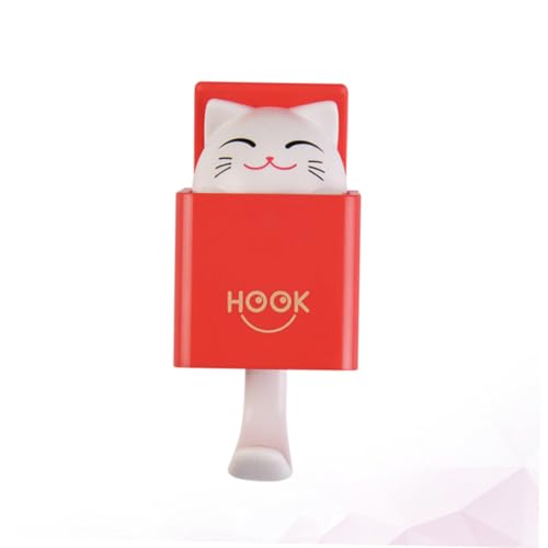 DECOMELODY Kreativer Selbstklebender Katzenhaken mit Starkem Haftkleber Dekorativer Wandhaken für Mantel Hut Tasche für Zuhause und Hotel Installieren Knitterfrei von DECOMELODY