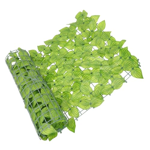 DECOMELODY Künstliche Grüne Pflanzenwand mit Lebensechten Blättern Dichte Hecke für Garten und Wohnzimmer Deko Natürliche Zaunbegrünung von DECOMELODY