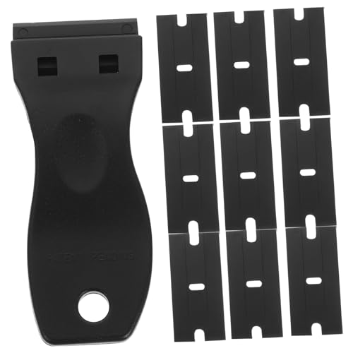 DECOMELODY Kunststoff Schaber mit Schaber und Ersatzklingen Vielseitiges Werkzeug zum Entfernen von Kleberesten und Folien Praktischer Plastikschaber für Fenster und Glas Robust und Präzise von DECOMELODY