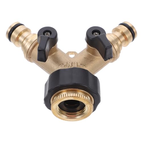 DECOMELODY Kupfer Wasserhahn Adapter Wege Verteiler mit Verstellbarem Messinghebel Dicht Schließender Hahnanschluss für Waschmaschine Langlebiger Schlauchverbinder für Flexiblen von DECOMELODY