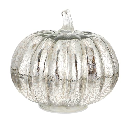 DECOMELODY LED Halloween Kürbislampe Flackerndes Licht Silberfarbenes Glas Pumpkin Windlicht Herbstliche Deko ohne Batterie Stimmungsvolles LED Pumpkin Light für Halloween Feier und Innenraum DECOMELODY LED Halloween Kürbislampe Flackerndes Licht Silberfarbenes Glas Pumpkin Windlicht Herbstliche Deko ohne Batterie Stimmungsvolles LED Pumpkin Light für Halloween Feier und Innenraum von DECOMELODY