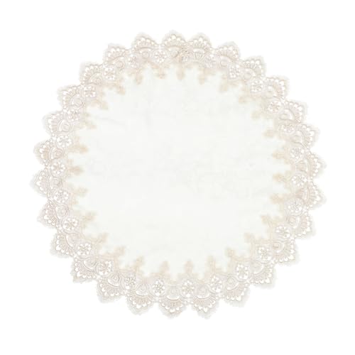 DECOMELODY Lace Tischlampen Lampenschirm Abdeckung Spitzendesign Langlebig Staubdicht Dekorativ Rund Gelb für Wohn und Schlafzimmer von DECOMELODY