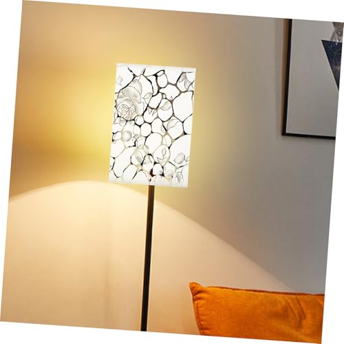 DECOMELODY Lampenschirm Eckig aus Stoff und Eisen PVC Lampenabdeckung für Stehlampe Gedämpftes Warmes Licht Künstlerischer Druck Robust und Stilvoll für Wohnzimmer und Schlafzimmer von DECOMELODY