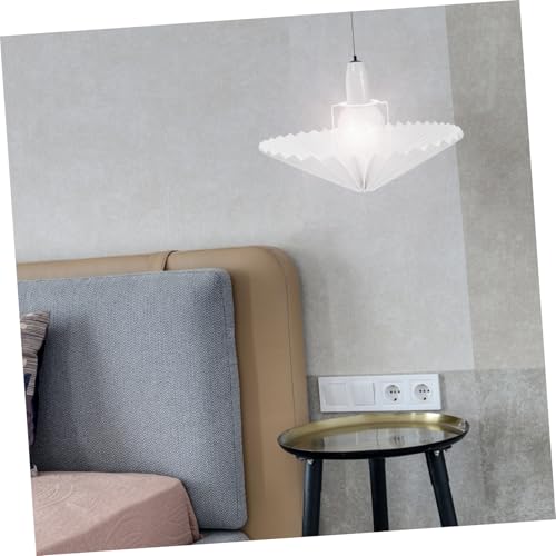 DECOMELODY Lampenschirm Weißer Stoffschirm mit Falten Moderner Lampenschirm Ersatz für Tisch Hängelampen Schlafzimmer Wohnzimmer Büro Zubehör von DECOMELODY