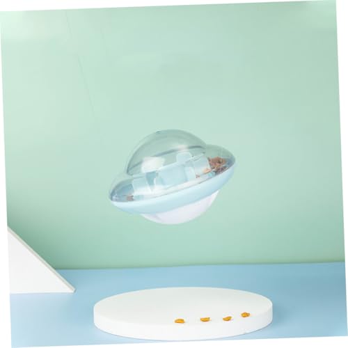 DECOMELODY Langsamer Fressball für Katzen UFO Form Futterspender Blau Langlebig Gesundheitsfördernd für Katzenfutter Schling Napf Spot Katzenspielzeug von DECOMELODY