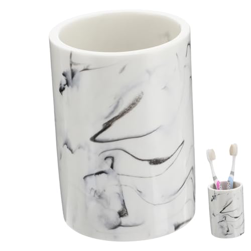 DECOMELODY Marmorierter Gargle Cup aus Hochwertigem Material Kompakte Platzsparend für Badezimmer Haushalt und Hotel Langlebiger Waschbecher für Tägliches Mundspülen von DECOMELODY