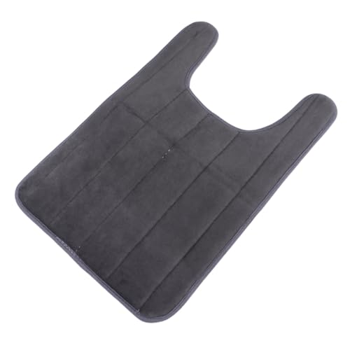 DECOMELODY Memory Schaum Badematte U Förmig Rutschfester Badezimmer Teppich Wc Matte Dunkelgrau Komfortabel Waschbar Antirutsch Fußmatte für Toilette Bad Vorleger von DECOMELODY