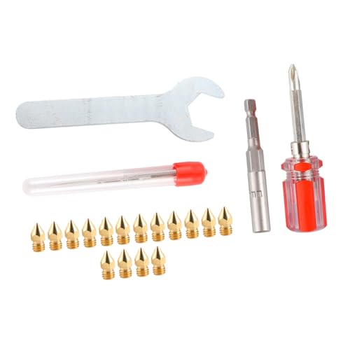 DECOMELODY Messing Drucker Düsen Reinigungsset mit Nadeln Präzise Extruder Nozzle Cleaner Korrosionsbeständig Vielseitiges Zubehör für Drucker Wartung und Düsenmontage von DECOMELODY