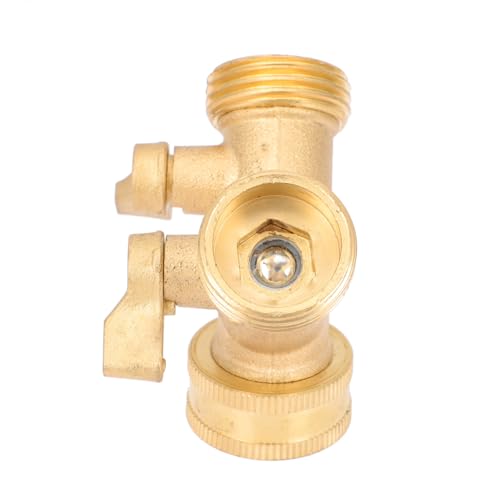 DECOMELODY Messing Gartenschlauch Verteiler Y Adapter Robuster Kugelhahn Schnelles Verbinden von Schläuchen Korrosionsbeständig Hoher Druck Kompatibel mit Standard Wasserhähnen Installieren von DECOMELODY