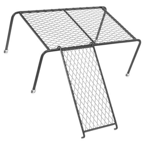 DECOMELODY Metall Hühnerstall Regal mit Leiter Stabile Futter und Spielplattform für Hühner Robustes Langlebiges Geflügelspielzeug für Stressfreie Haltung und Entdeckung Schwarz Groß von DECOMELODY