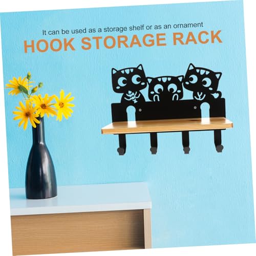 DECOMELODY Metall Wandregal mit Haken Kreatives Katzen Design Aufbewahrungsrack Wandmontage Platzsparend für Wohnzimmer Schlafzimmer Büro Dekoration und Organisation DECOMELODY Metall Wandregal mit Haken Kreatives Katzen Design Aufbewahrungsrack Wandmontage Platzsparend für Wohnzimmer Schlafzimmer Büro Dekoration und Organisation von DECOMELODY