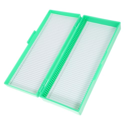 DECOMELODY Mikroskop Objektträgerbox Fächer aus Robustem Abs mit Nummeriertem Papierblatt Praktische Labor Aufbewahrungsbox für Geordnete Sichere Lagerung von Mikroskop glasobjektträgern von DECOMELODY