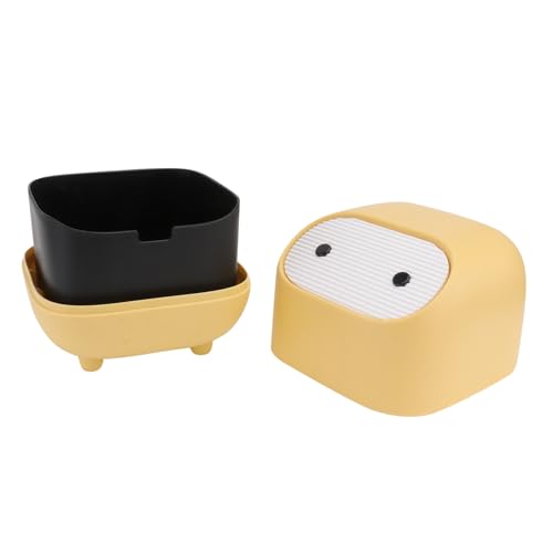 DECOMELODY Mini Desktop Mülleimer Gelb Doppelwandiger Press deckel Abfallbehälter Kompakt Für Büro Zuhause Dormitory DECOMELODY Mini Desktop Mülleimer Gelb Doppelwandiger Press deckel Abfallbehälter Kompakt Für Büro Zuhause Dormitory von DECOMELODY