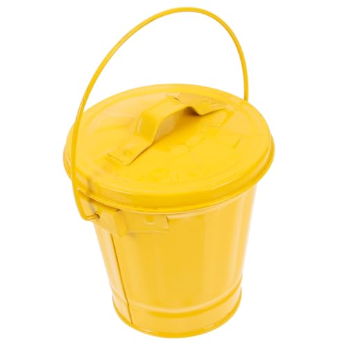 DECOMELODY Mini Desktop Mülleimer aus Robustem Metall mit Deckel Kompakter Kleiner Abfalleimer für Büro Küche und Zuhause Praktischer Tischmülleimer für Küchenabfälle und Müllorganizer von DECOMELODY