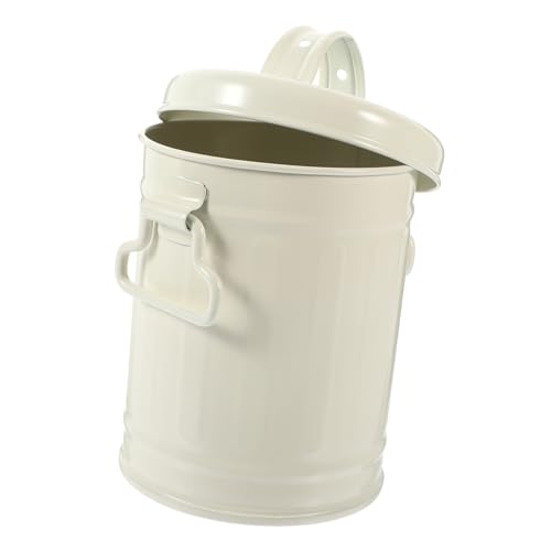 DECOMELODY Mini Desktop Mülleimer aus Robustem Stahl mit Deckel Multifunktionaler Aufbewahrungsbehälter für Stifte und Kleinteile Platzsparender Organizer für Büro Schlafzimmer und von DECOMELODY