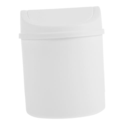 DECOMELODY Mini Desktop Mülleimer mit Deckel Kompakt Platzsparend für Schminktisch Büro Schlafzimmer Vielseitiger Kleiner Abfalleimer für Tisch und Wohnbereich von DECOMELODY