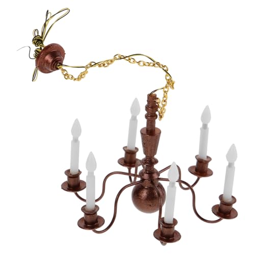 DECOMELODY Miniatur Metall Deckenlampe Hängelampe für Puppenhaus Wohnzimmer Mini DIY Zubehör Kompakt Langlebig Dekorativ ohne Batterie Weißlicht DECOMELODY Miniatur Metall Deckenlampe Hängelampe für Puppenhaus Wohnzimmer Mini DIY Zubehör Kompakt Langlebig Dekorativ ohne Batterie Weißlicht von DECOMELODY