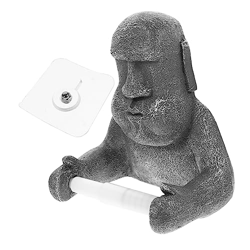 DECOMELODY Moai Statue Toilettenpapierhalter aus Resin Stabiles Papierrollenhalter Design Kreative Badezimmer Dekoration Freistehend und Praktisch für Wohnzimmer und Wc DECOMELODY Moai Statue Toilettenpapierhalter aus Resin Stabiles Papierrollenhalter Design Kreative Badezimmer Dekoration Freistehend und Praktisch für Wohnzimmer und Wc von DECOMELODY