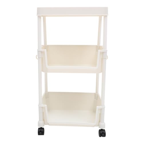 DECOMELODY Mobiles Bücherregal mit Stabiler Pp Konstruktion Platzsparendes Aufbewahrungsregal für Wohnzimmer Schlafzimmer Küche und Badezimmer Modernes Weißes Regal für Einfache Nutzung von DECOMELODY