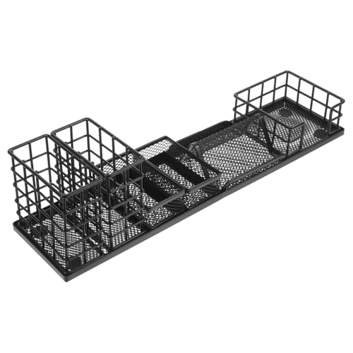 DECOMELODY Multifunktionaler Schreibtisch Organizer Teiliges Metall Aufbewahrungsregal mit Stifthalter für Büro und Kosmetik Stapelbare Ablagefächer zur Praktischen Schreibtischorganisation von DECOMELODY
