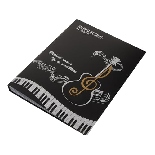 DECOMELODY Musiknotenmappe PVC Ordner mit Seiten Langlebiger Flexibler Notenordner für Klavier Violine Gitarre Schutzmappe für Schüler Musiker Büro und Orchester von DECOMELODY
