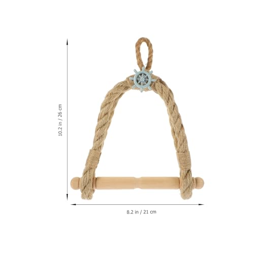 DECOMELODY Nautischer Toilettenpapierhalter aus Holz und Rattan Wandmontierter Mediterraner Papierrollenhalter Handgefertigt Langlebig Stilvoll für Bad und Wohnzimmer ohne Bohren von DECOMELODY