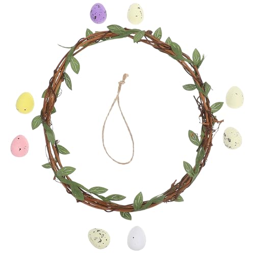 DECOMELODY Osterkranz Mit Bunten Eiern Und Blumen Kunstblumen Runder Rattan-Kranz Für Haustür Dekorativ Für Frühling Und Osterfeiern Für Innen Und Außenbereich DECOMELODY Osterkranz Mit Bunten Eiern Und Blumen Kunstblumen Runder Rattan-Kranz Für Haustür Dekorativ Für Frühling Und Osterfeiern Für Innen Und Außenbereich von DECOMELODY
