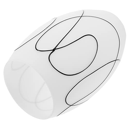 DECOMELODY Ovaler Lampenschirm Milchglas mit Schwarzen Dekorativer Ersatz für Pendelleuchten Robust und für Schlafzimmer Wohnzimmer und DECOMELODY Ovaler Lampenschirm Milchglas mit Schwarzen Dekorativer Ersatz für Pendelleuchten Robust und für Schlafzimmer Wohnzimmer und von DECOMELODY