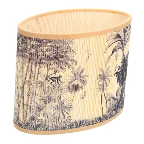 DECOMELODY Ovaler Lampenschirm aus natürlichem Holz mit tropischem Dschungel Design Ersatz lampenschirm für Tischlampen Staubschützend Warmes Augenschonendes Licht für Wohn Hotelräume DECOMELODY Ovaler Lampenschirm aus natürlichem Holz mit tropischem Dschungel Design Ersatz lampenschirm für Tischlampen Staubschützend Warmes Augenschonendes Licht für Wohn Hotelräume von DECOMELODY