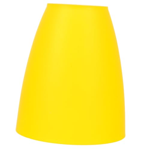DECOMELODY Plastik Lampenschirm Flach Modern Minimalistischer Deckenlampenschirm Mittelloch Gelb Einfacher Abnehmbarer Lampenschirm für Wohnraumdekoration von DECOMELODY