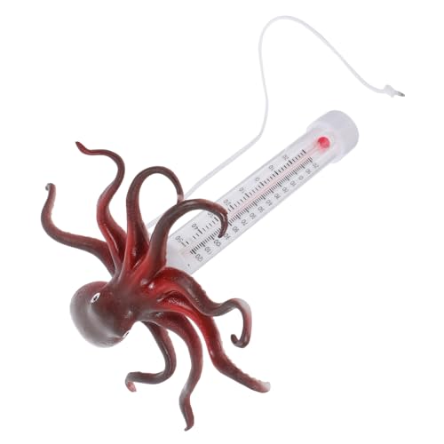 DECOMELODY Pool Thermometer Schwimmend Octopus Form mit Großem Display Genaues Outdoor Thermometer für Schwimmbäder Teiche Einfach Ablesbar Leicht und Tragbar von DECOMELODY