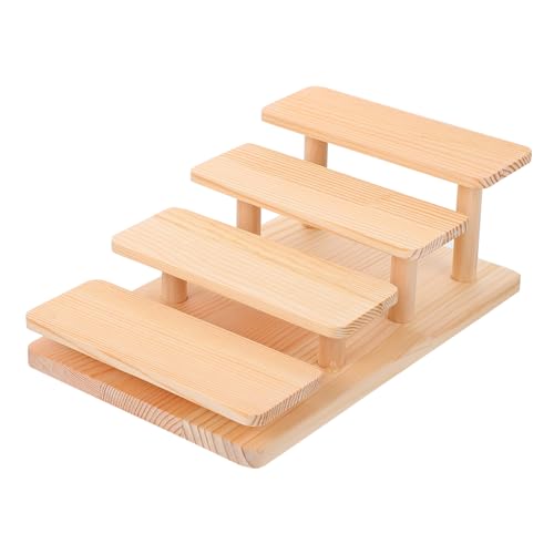 DECOMELODY Praktischer Vierstufiger Displayständer aus Massivem Holz für Brillen und Schmuck Robustes Figurinen Regal Geeignet für Wohnzimmer Büro und Ladenpräsentation DECOMELODY Praktischer Vierstufiger Displayständer aus Massivem Holz für Brillen und Schmuck Robustes Figurinen Regal Geeignet für Wohnzimmer Büro und Ladenpräsentation von DECOMELODY