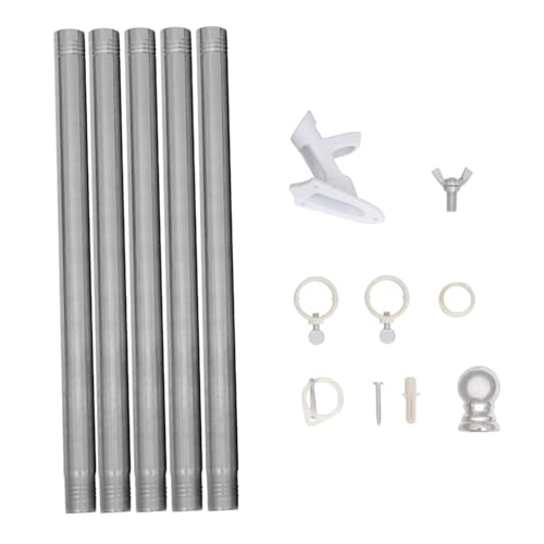 DECOMELODY Professionelles Fahnenmast mit Goldbeschichtetem Rundkopf Stabilem Aluminiumfuß Drehbarem Garten Fahnenhalter Wetterfest für Garten Terrasse und Außenbereich von DECOMELODY