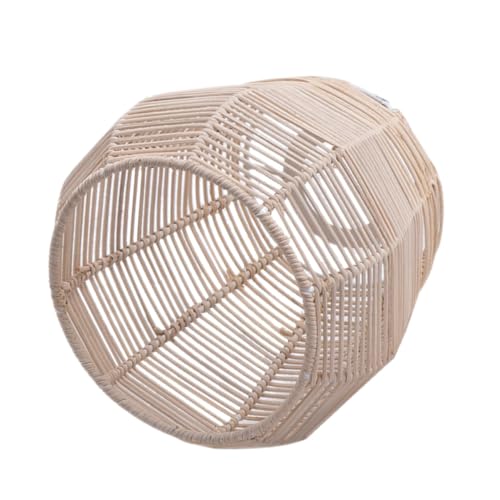 DECOMELODY Rattan Lampenschirm Ersatzschirm Geflochtene Hängelampe Deckenlicht Abdeckung für Küche Bar Restaurant Fassung Eisenring von DECOMELODY