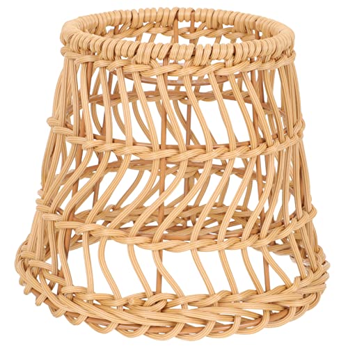 DECOMELODY Rattan Lampenschirm für Deckenleuchten Handgewebter Lampenbezug im Rustikalen Stil für Wohnzimmer Restaurant und Schlafzimmerdekoration von DECOMELODY