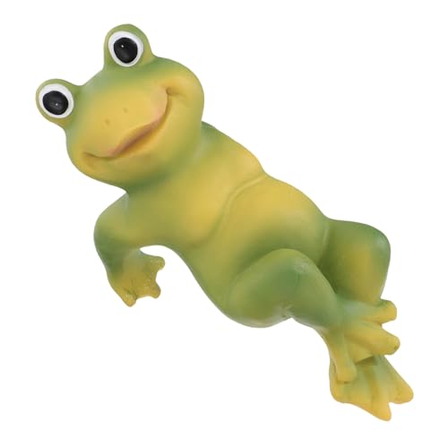 DECOMELODY Resin Gartendeko Frosch Hängend Resin Statue Gartenfigur Grün Wetterfest Für Innen Außen Terrasse Wohnzimmer Schlafzimmer von DECOMELODY
