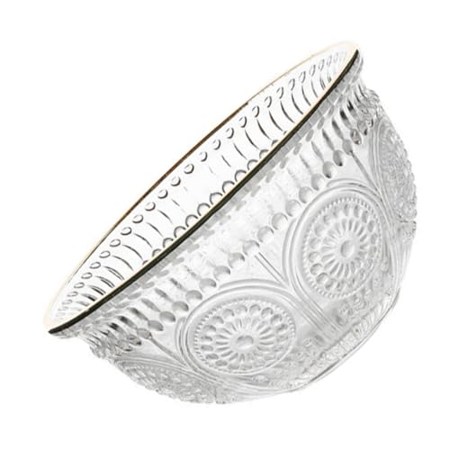 DECOMELODY Retro Glas Dessertschale mit Sonnenblumen Relief Runde Servierschale für Eiscreme Salat und Obst Feine Verarbeitung Vielseitig Einsetzbar für Zuhause Restaurant und Catering von DECOMELODY