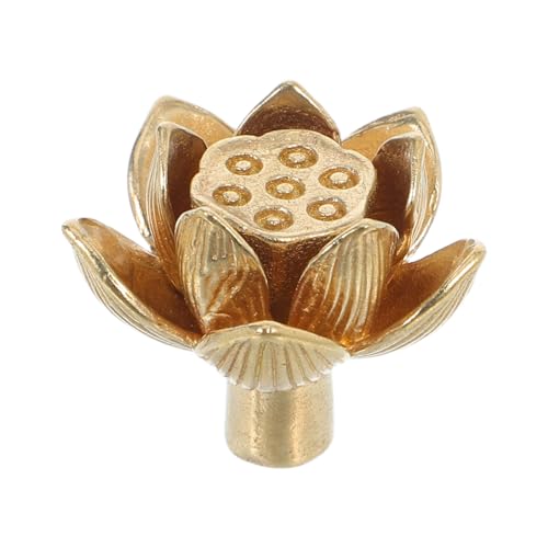 DECOMELODY Retro Lotusblumen Messinggriff für Küchenschränke Dekorativer Schubladengriff aus Robustem Messing Langlebig mit Elegantem Blüten Design Geeignet für Möbel und Wohnraumgestaltung von DECOMELODY