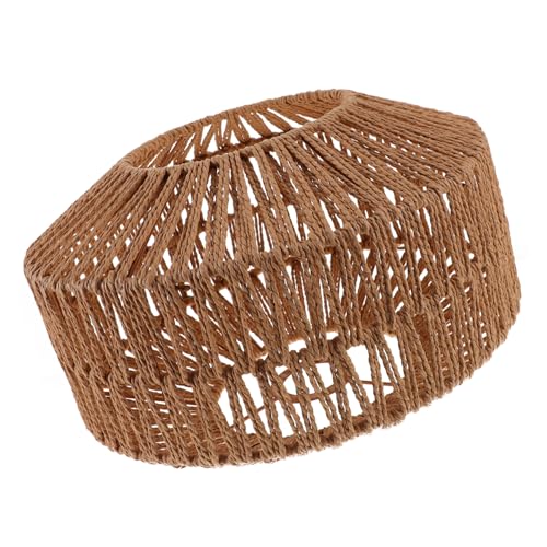 DECOMELODY Retro-stil Lampenschirm für Hängeleuchte Geflochtenes Papier Höhe Dekorative Deckenlampe Abdeckung Geeignet für Wohnzimmer Schlafzimmer Hotel und Restaurant von DECOMELODY