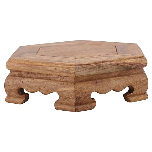 DECOMELODY Runder Holzsockel Blumenholz Stabile Dekorative Basis für Vasen Kristallkugeln Kunsthandwerk Breit Langlebiger Handgefertigter Deko Sockel mit Vintage von DECOMELODY