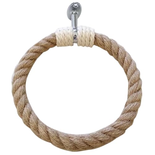DECOMELODY Rustikaler Handtuchhalter im Boho Stil Handgewebter Wandhalter aus Langlebigem und Seil Kompakter Badezimmer Wandhandtuchring Dekorativ und Praktisch für Bad Küche Wohnzimmer von DECOMELODY