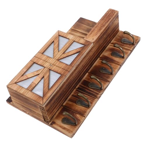 DECOMELODY Rustikaler Schlüsselhalter mit Regal Wandmontage Hölzerner Wandorganizer mit Haken und Schwebendem Ablagefach Europäischer Stil Einfache Installation Aufbewahrung für Flur und DECOMELODY Rustikaler Schlüsselhalter mit Regal Wandmontage Hölzerner Wandorganizer mit Haken und Schwebendem Ablagefach Europäischer Stil Einfache Installation Aufbewahrung für Flur und von DECOMELODY