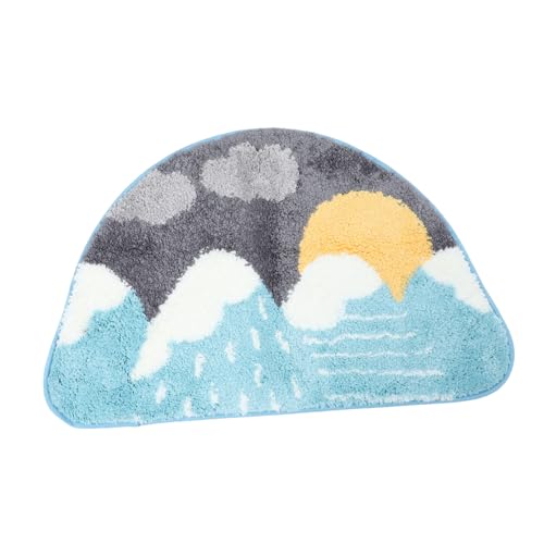 DECOMELODY Rutsch Badezimmermatte aus Polyester Saugfähig Strapazierfähig rutschfeste Türvorleger Weiche Fußmatte für Wohnzimmer Schlafzimmer Bad und Hauseingang Waschbar Modernes Design von DECOMELODY