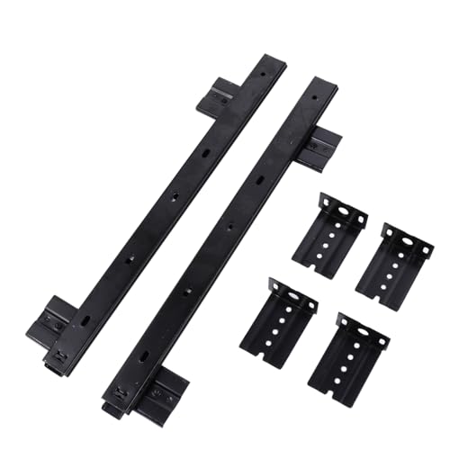DECOMELODY Schreibtisch Tastatur Schubladenschiene mit Langlebige Höhenverstellbare Drawer Rail für Reibungsloses Gleiten Schwarz Einfache Montage Stoßdämpfend von DECOMELODY