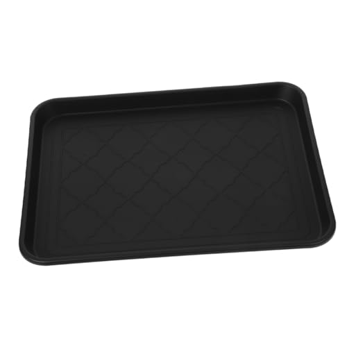 DECOMELODY Schuhablage Tray Groß Rutschfest Multifunktional Schuhmatte und Haustiernapf für Eingangsbereich und Auto Kofferraum Organizer Kunststoff Schwarz von DECOMELODY