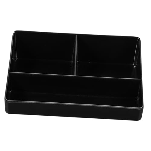 DECOMELODY Schwarze Tee Zuckerbeutel Aufbewahrungsbox mit Fächern Vielseitiger Organizer für Teebeutel Kaffeepackungen und Gewürze für Büro Restaurant und Zuhause von DECOMELODY