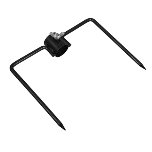 DECOMELODY Schwerer Eisen Erdspieß für Sonnenschirme und Fahnen Wetterbeständiger Gartenflaggenhalter Vielseitiger Outdoor bodenanker für Lampen Stabile Halterung für Rohre Schwarz von DECOMELODY