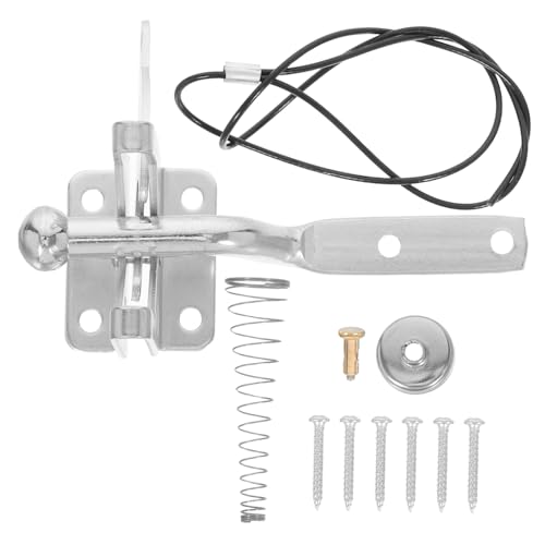 DECOMELODY Selbstverriegelnder Torriegel Karbonstahl Robuster Federriegel für Holzzäune Einfache Installation Langlebig für Garten und Poolbereich von DECOMELODY