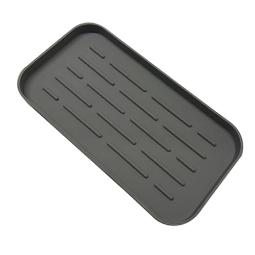 DECOMELODY Silikon Abtropfmatte mit Tiefen Rillen Rutschfester Abtropfkorb für Küchen Badzubehör Großes Organizer tablett für Spülbecken Leicht zu Reinigen Vielseitig als Geschirr Barablage von DECOMELODY